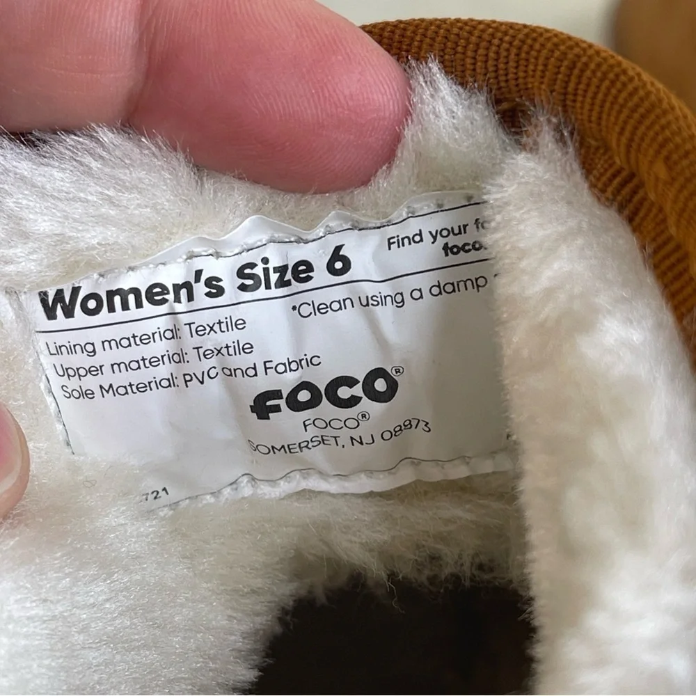 Foco Brown Boots with White Fur Lining women size 6
